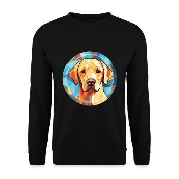 Labrador Retriever Hund Rasse buntes Aquarell - Unisex Pullover - Schwarz - Vorne - Alina (178cm) & Michal (187cm)
