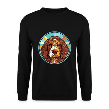 Barbet Dog Breed Colorful Watercolor Illustration - Unisex Sweatshirt - black - Front - Alina (178cm) & Michal (187cm)