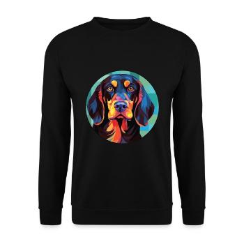 Deutsch Drahthaar Vorstehhund Rasse Aquarell - Unisex Pullover - Schwarz - Vorne - Alina (178cm) & Michal (187cm)