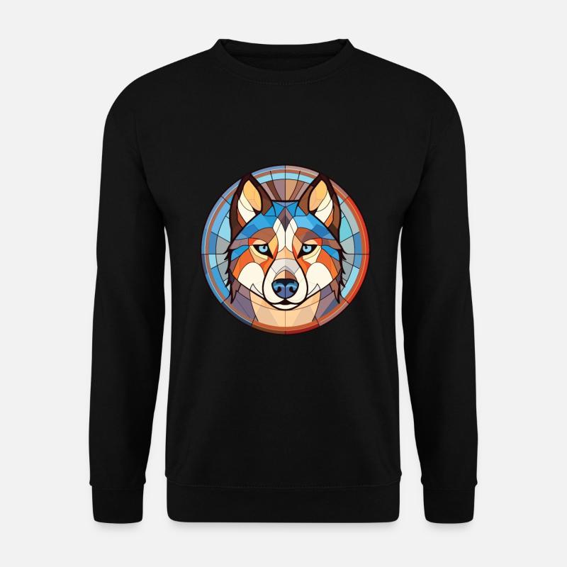 Husky-Hunderasse Bunte Aquarell-Illustration - Unisex Pullover - Schwarz