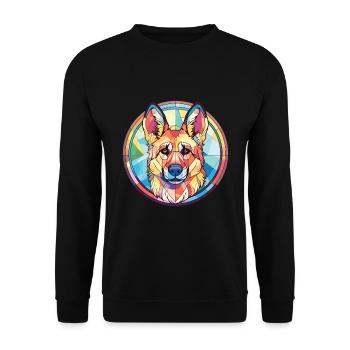 German Shepherd Dog Breed Colorful Watercolor - Unisex Sweatshirt - black - Front - Alina (178cm) & Michal (187cm)