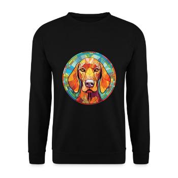 Redbone Coonhound chien race aquarelle colorée - Sweat-shirt Unisexe - noir - Devant - Alina (178cm) & Michal (187cm)