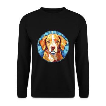 Nouvelle-Écosse canard Tolling Retriever chien aquarelle - Sweat-shirt Unisexe - noir - Devant - Alina (178cm) & Michal (187cm)