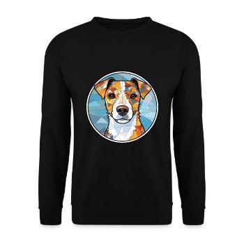 Parson Russell Terrier Hunderasse Aquarellglas - Unisex Pullover - Schwarz - Vorne - Alina (178cm) & Michal (187cm)