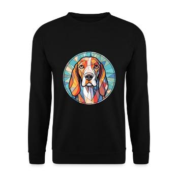 Treeing Walker Coonhound Dog Breed Watercolor - Unisex Sweatshirt - black - Front - Alina (178cm) & Michal (187cm)