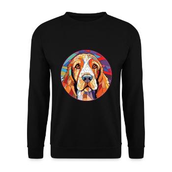 Petits Bassets Griffons Vendéen Chien Aquarelle - Sweat-shirt Unisexe - noir - Devant - Alina (178cm) & Michal (187cm)