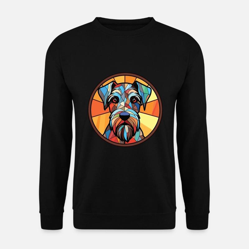 Standard-Schnauzer-Hunderasse buntes Aquarell - Unisex Pullover - Schwarz