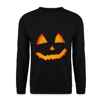 Pumpkin Halloween - Unisex Pullover - Schwarz - Vorne - Alina (178cm) & Michal (187cm)