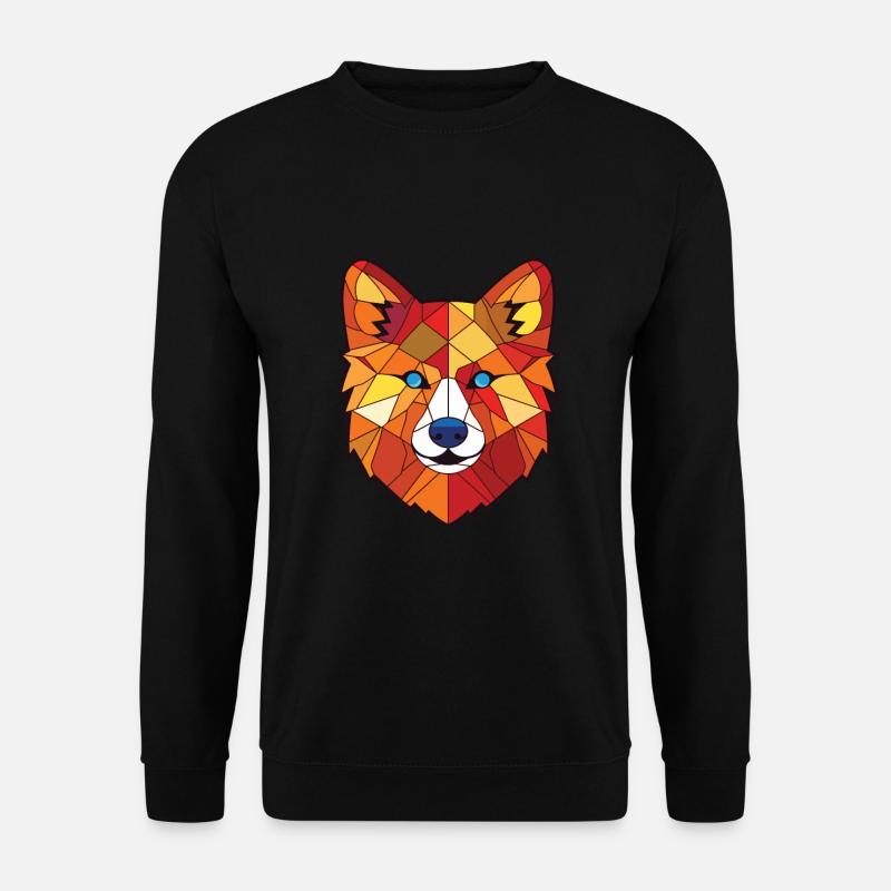 Finnischer Spitz Hunderasse Aquarell Illustration - Unisex Pullover - Schwarz
