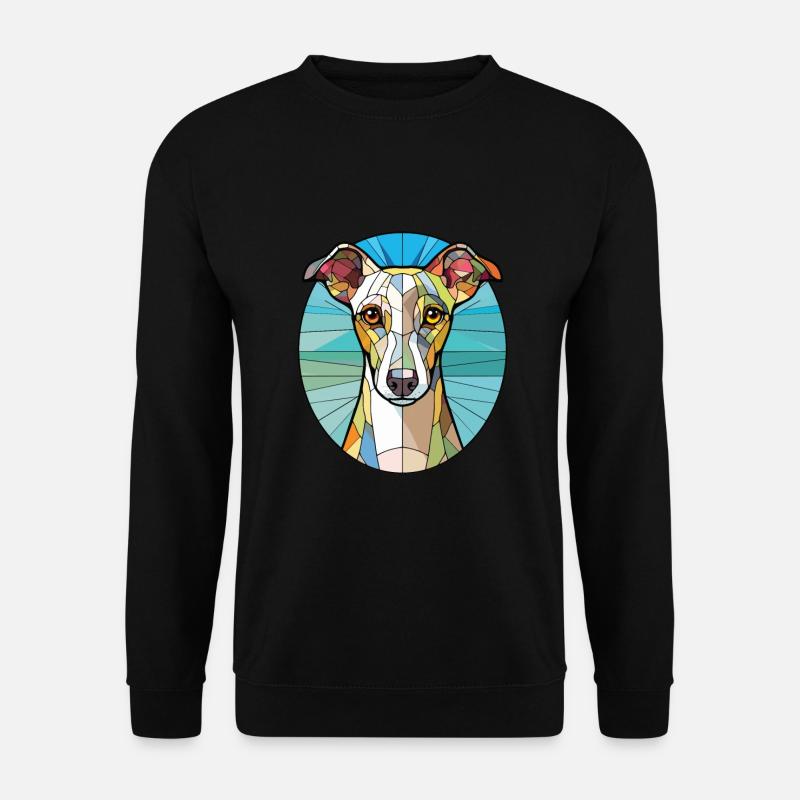 Englische Whippet-Hunderasse Aquarell-Illustration - Unisex Pullover - Schwarz