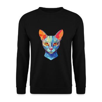 Illustration d’aquarelle colorée de chat bleu russe - Sweat-shirt Unisexe - noir - Devant - Alina (178cm) & Michal (187cm)