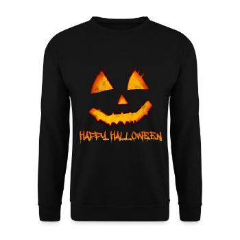 Pumpkin Halloween - Unisex Pullover - Schwarz - Vorne - Alina (178cm) & Michal (187cm)