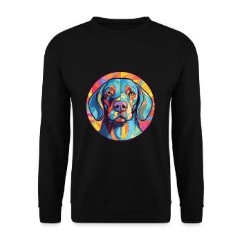 Hunderasse Bunte Aquarell Illustration - Unisex Pullover - Schwarz - Vorne - Alina (178cm) & Michal (187cm)