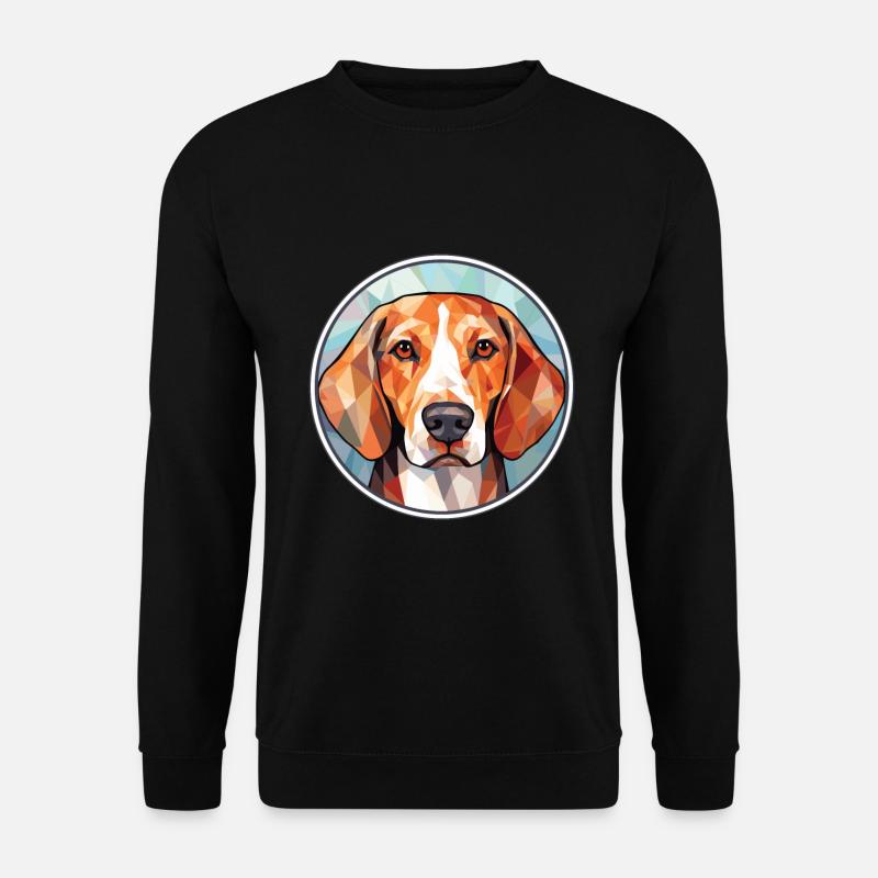 Englische Foxhound-Hunderasse Aquarell-Illustration - Unisex Pullover - Schwarz