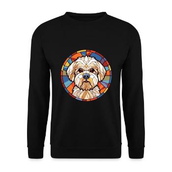 Dandie Dinmont Terrier chien race aquarelle verre - Sweat-shirt Unisexe - noir - Devant - Alina (178cm) & Michal (187cm)