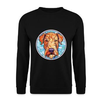 Irish Terrier Dog Breed Watercolor Illustration - Unisex Sweatshirt - black - Front - Alina (178cm) & Michal (187cm)