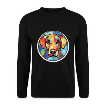 Nouvelle-Zélande Tête Chien Race Aquarelle Colorée - Sweat-shirt Unisexe - noir - Devant - Alina (178cm) & Michal (187cm)
