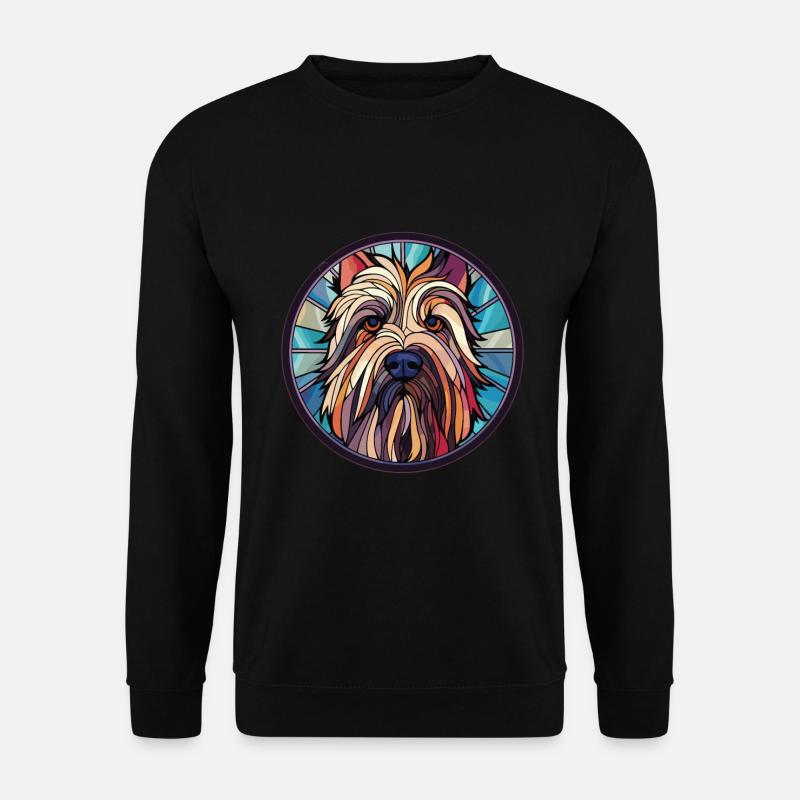 Skye Terrier Hunderasse Aquarell Illustration - Unisex Pullover - Schwarz
