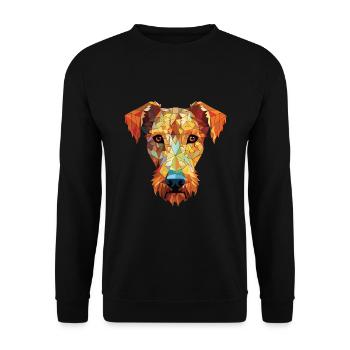 Irish Terrier Dog Breed Watercolor Illustration - Unisex Sweatshirt - black - Front - Alina (178cm) & Michal (187cm)