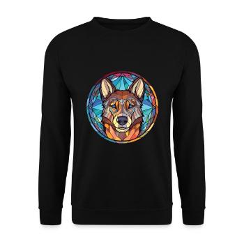 Tamaskan Dog Breed Watercolor Glass Illustration - Unisex Sweatshirt - black - Front - Alina (178cm) & Michal (187cm)
