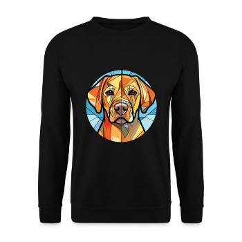 Labrador Retriever Hund Rasse buntes Aquarell - Unisex Pullover - Schwarz - Vorne - Alina (178cm) & Michal (187cm)
