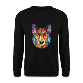 Collie Shepherd Dog Breed Watercolor Illustration - Unisex Sweatshirt - black - Front - Alina (178cm) & Michal (187cm)