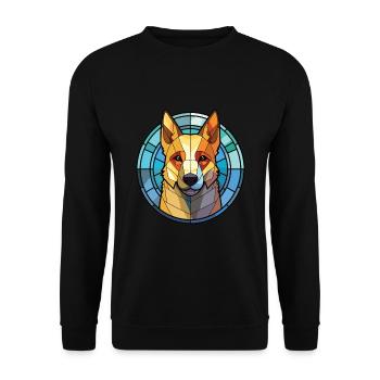 Jindo Dog Breed Colorful Watercolor Illustration - Unisex Sweatshirt - black - Front - Alina (178cm) & Michal (187cm)