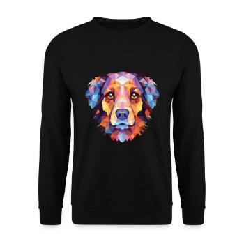 Volpino Italiano Hunderasse Aquarell Illustration - Unisex Pullover - Schwarz - Vorne - Alina (178cm) & Michal (187cm)