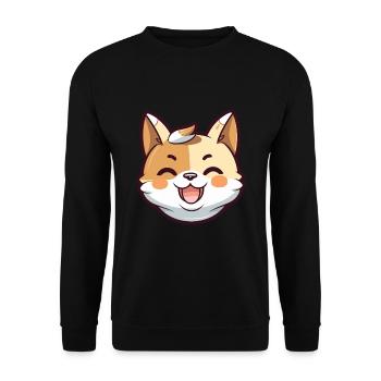 Foldex chat dessin animé aquarelle illustration - Sweat-shirt Unisexe - noir - Devant - Alina (178cm) & Michal (187cm)