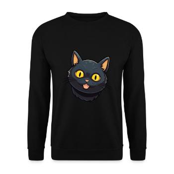 Illustration à l’aquarelle de dessin animé de chat de Bombay - Sweat-shirt Unisexe - noir - Devant - Alina (178cm) & Michal (187cm)