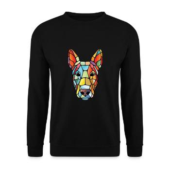 Miniatur Bullterrier Hunderasse Aquarellglas - Unisex Pullover - Schwarz - Vorne - Alina (178cm) & Michal (187cm)