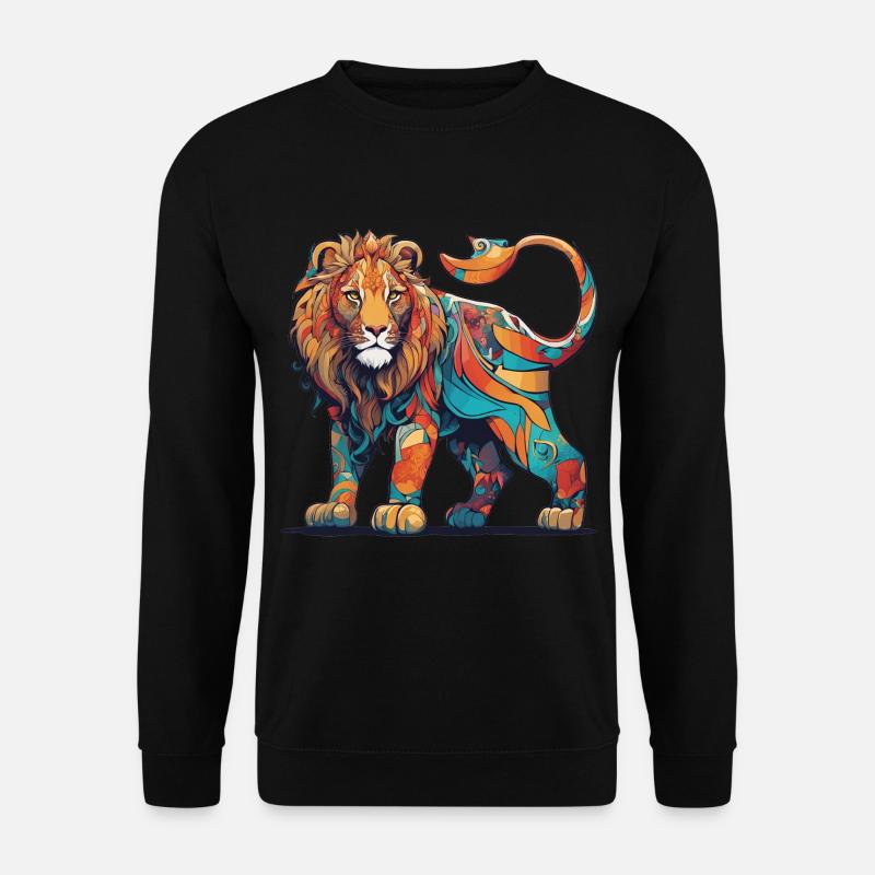 Colourful pattern Lion - Unisex Sweatshirt - black