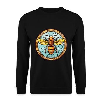 Biene buntes Aquarell Tier Haustier Illustration - Unisex Pullover - Schwarz - Vorne - Alina (178cm) & Michal (187cm)