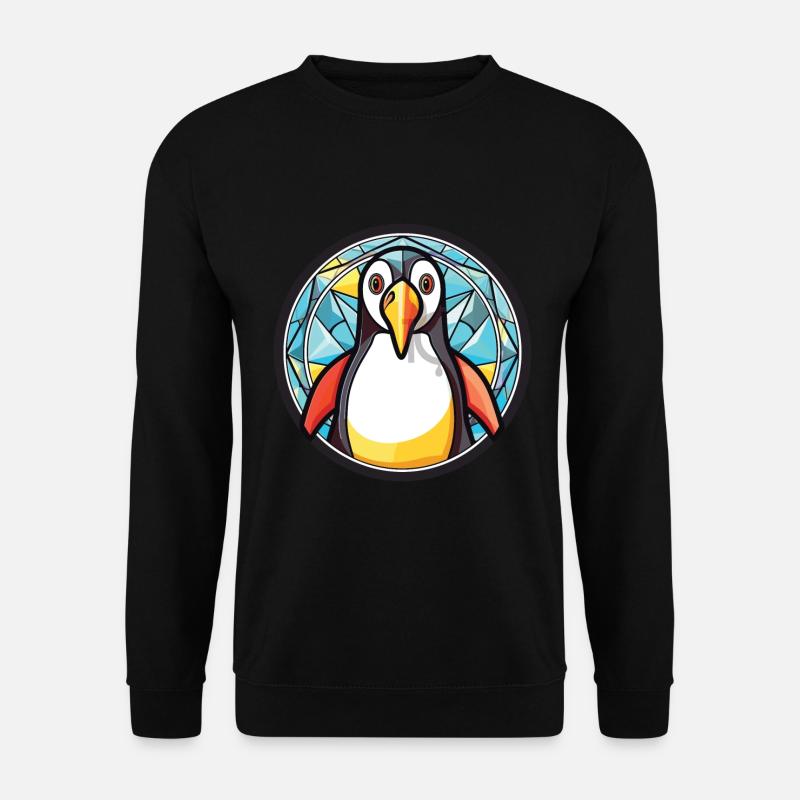 Pinguin bunte Aquarell-Tierillustration - Unisex Pullover - Schwarz