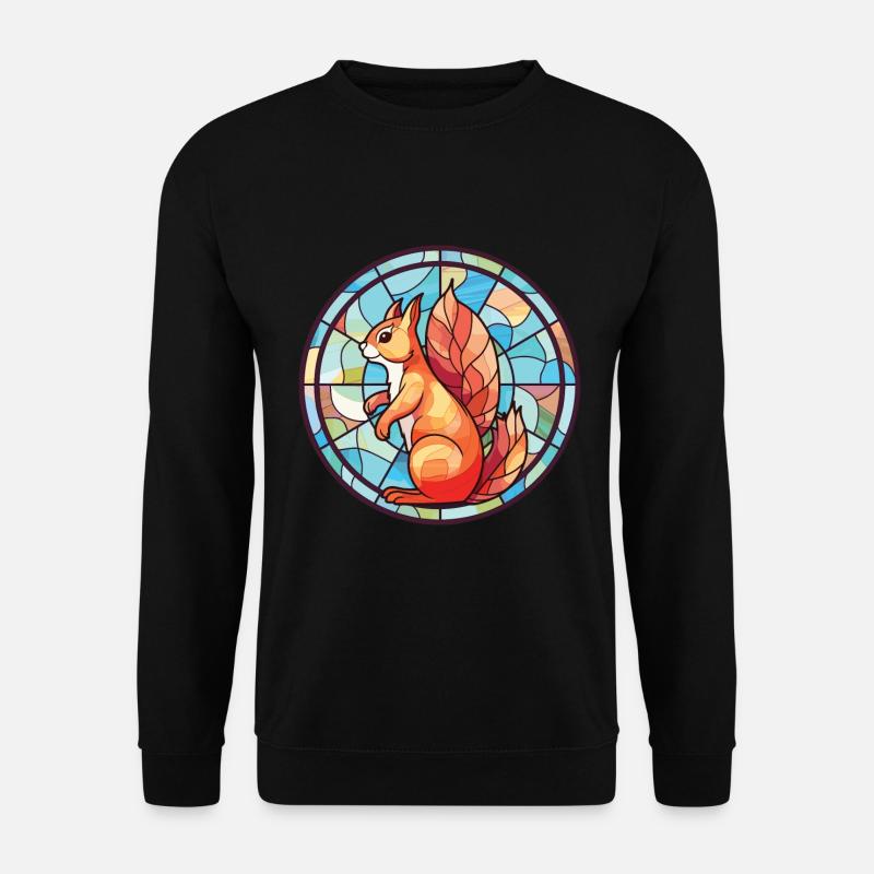 Eichhörnchen bunte Aquarell-Tierillustration - Unisex Pullover - Schwarz