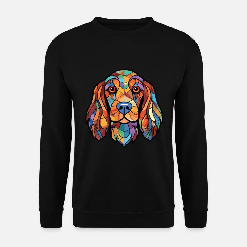 Englischer Cocker Spaniel Hund Buntes Aquarell Haustier - Unisex Pullover - Schwarz