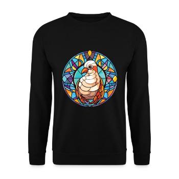 Taube buntes Aquarell Tier Haustier Illustration - Unisex Pullover - Schwarz - Vorne - Alina (178cm) & Michal (187cm)