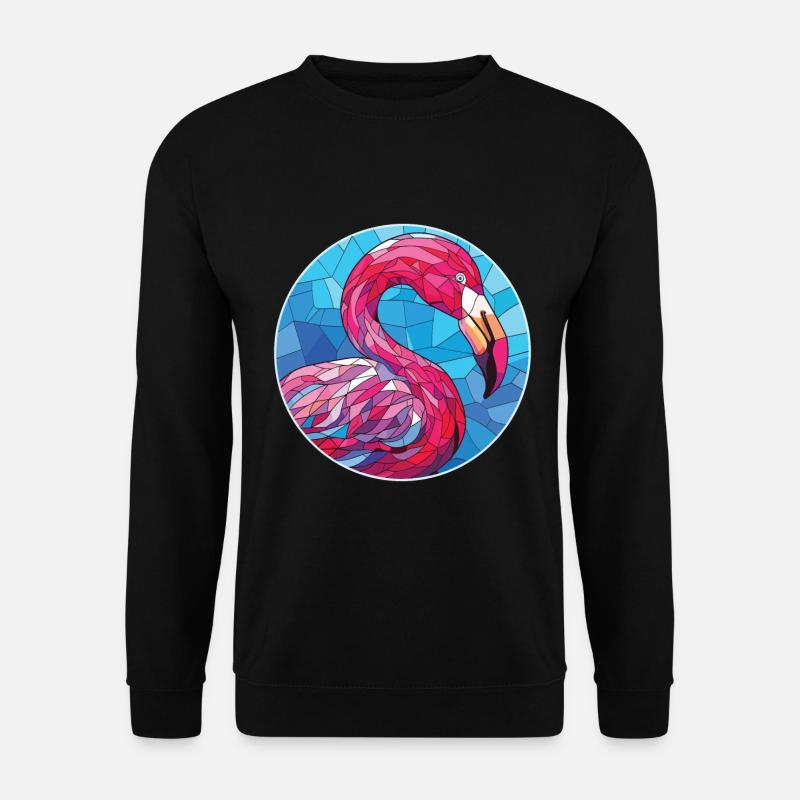 Flamingo bunte Aquarell-Tierillustration - Unisex Pullover - Schwarz