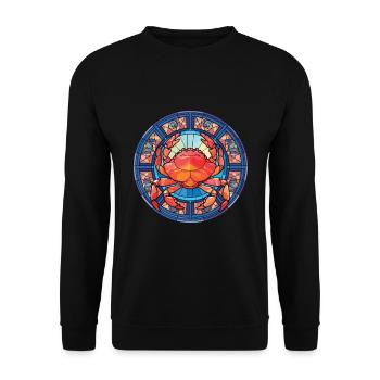 Crab Colorful Watercolor Animal Pet Illustration - Unisex Sweatshirt - black - Front - Alina (178cm) & Michal (187cm)
