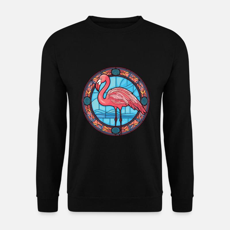 Flamingo bunte Aquarell-Tierillustration - Unisex Pullover - Schwarz