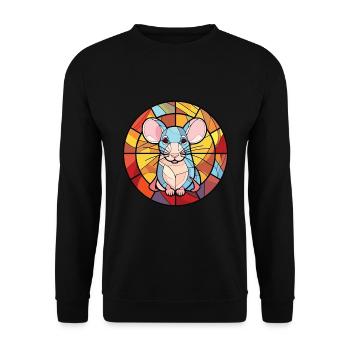 Rat Colorful Watercolor Animal Pet Illustration - Unisex Sweatshirt - black - Front - Alina (178cm) & Michal (187cm)