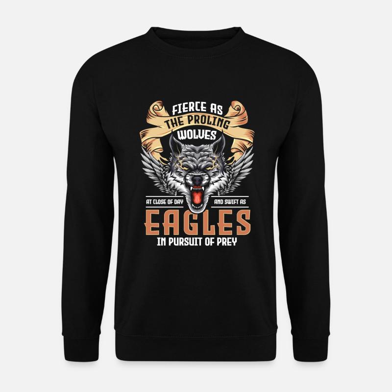 Wolf Tier Mystik Wolfpack - Unisex Pullover - Schwarz