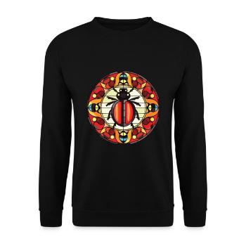 Ladybug Colorful Watercolor Animal Illustration - Unisex Sweatshirt - black - Front - Alina (178cm) & Michal (187cm)