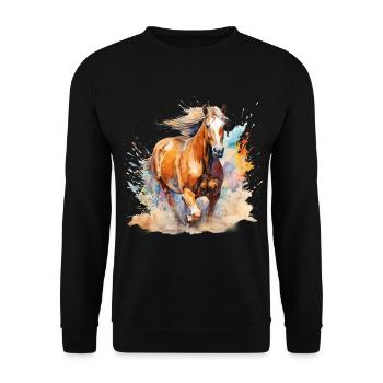 Cheval quarter horse palomino - Sweat-shirt Unisexe - noir - Devant - Alina (178cm) & Michal (187cm)
