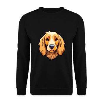 Levesque chien race Cartoon Kawaii Illustration - Sweat-shirt Unisexe - noir - Devant - Alina (178cm) & Michal (187cm)