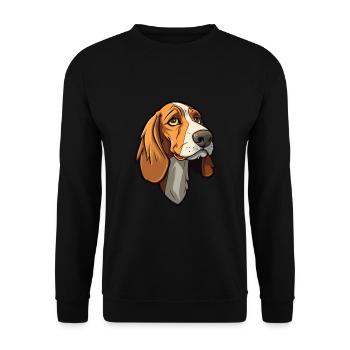 Lithuanian Hound Dog Breed Cartoon Kawaii Illustra - Unisex Sweatshirt - black - Front - Alina (178cm) & Michal (187cm)