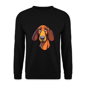 Lettische Jagdhunderasse Cartoon Kawaii Illustration - Unisex Pullover - Schwarz - Vorne - Alina (178cm) & Michal (187cm)