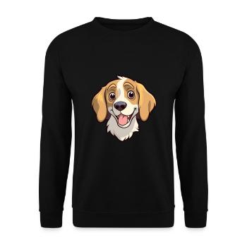 Kyi Leo Hunderasse Cartoon Kawaii Illustration - Unisex Pullover - Schwarz - Vorne - Alina (178cm) & Michal (187cm)