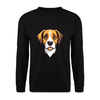 Kromfohrlander Hunderasse Cartoon Kawaii Illustrati - Unisex Pullover - Schwarz - Vorne - Alina (178cm) & Michal (187cm)