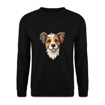 Koolie chien race dessin animé Kawaii Illustration - Sweat-shirt Unisexe - noir - Devant - Alina (178cm) & Michal (187cm)